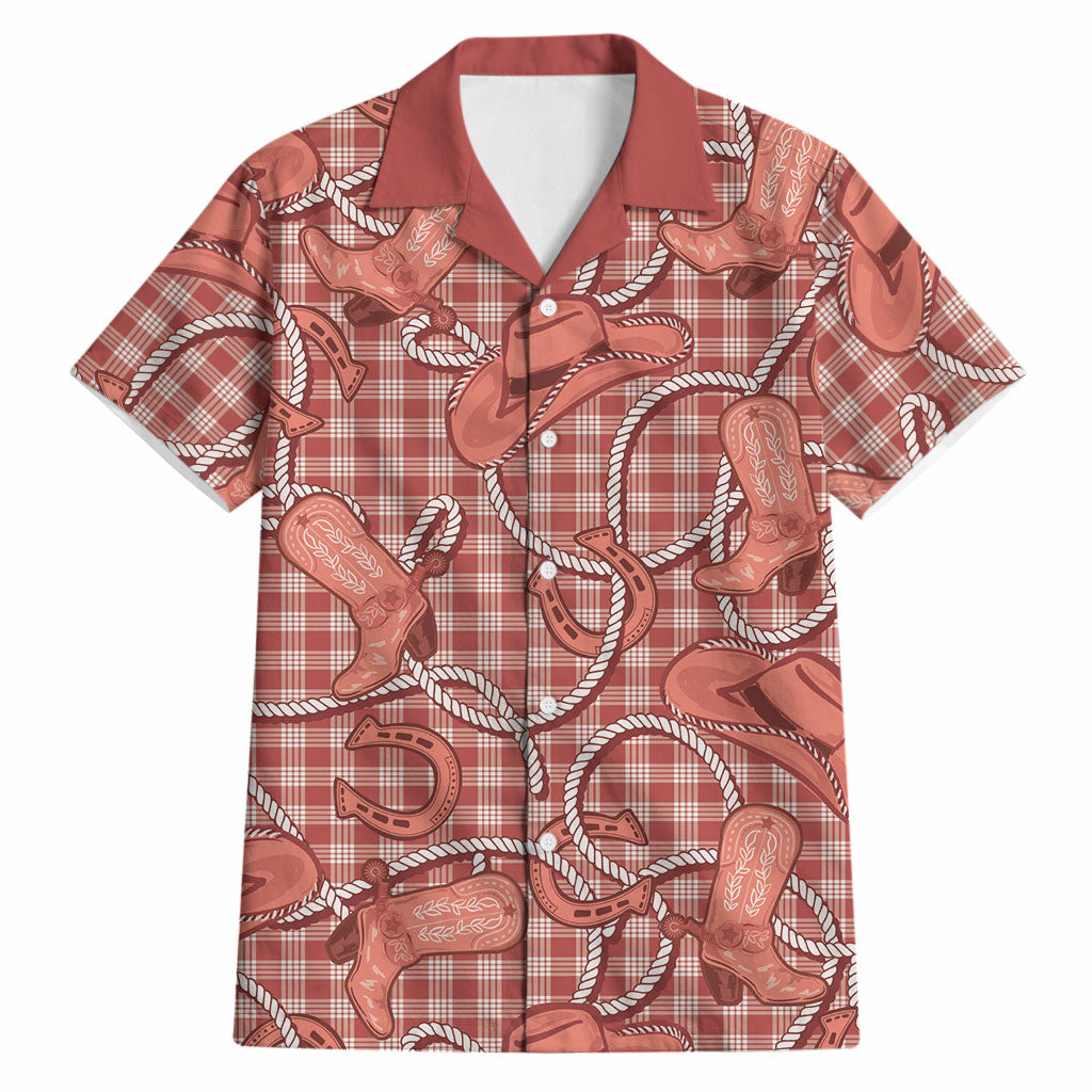 Red Hawaii Palaka Cowboy Hawaiian Shirt Hawaiian Paniolo Festival Spirit