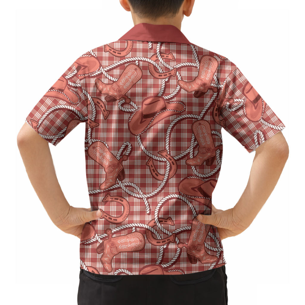 Red Hawaii Palaka Cowboy Hawaiian Shirt Hawaiian Paniolo Festival Spirit