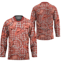 Red Hawaii Palaka Cowboy Hockey Jersey Hawaiian Paniolo Festival Spirit