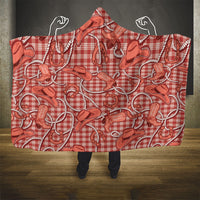 Red Hawaii Palaka Cowboy Hooded Blanket Hawaiian Paniolo Festival Spirit