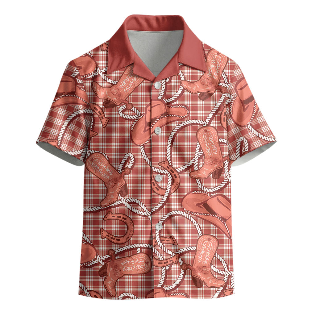 Red Hawaii Palaka Cowboy Kid Hawaiian Shirt Hawaiian Paniolo Festival Spirit
