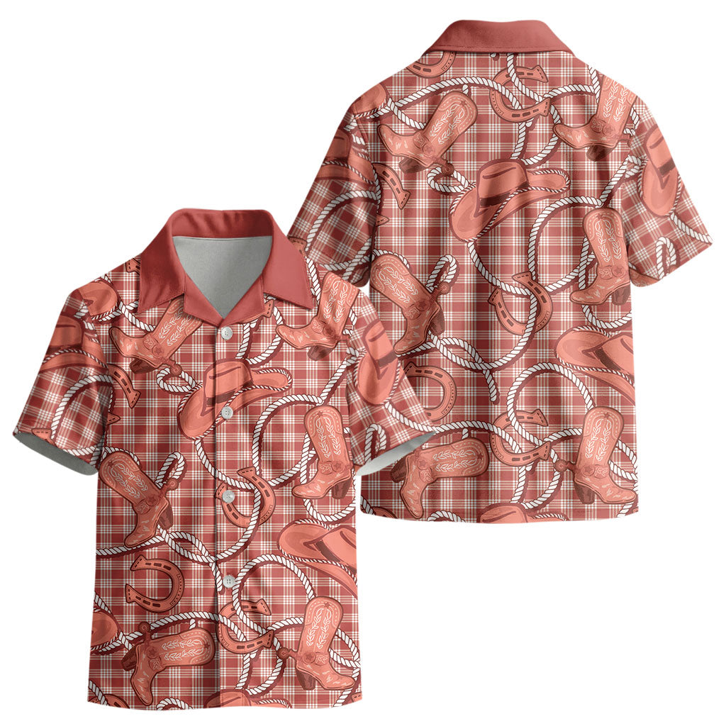 Red Hawaii Palaka Cowboy Kid Hawaiian Shirt Hawaiian Paniolo Festival Spirit