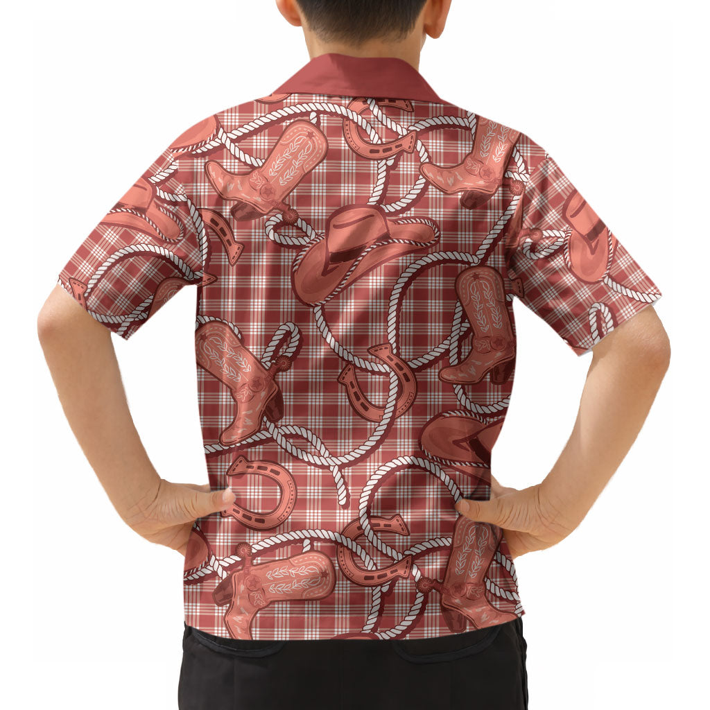 Red Hawaii Palaka Cowboy Kid Hawaiian Shirt Hawaiian Paniolo Festival Spirit