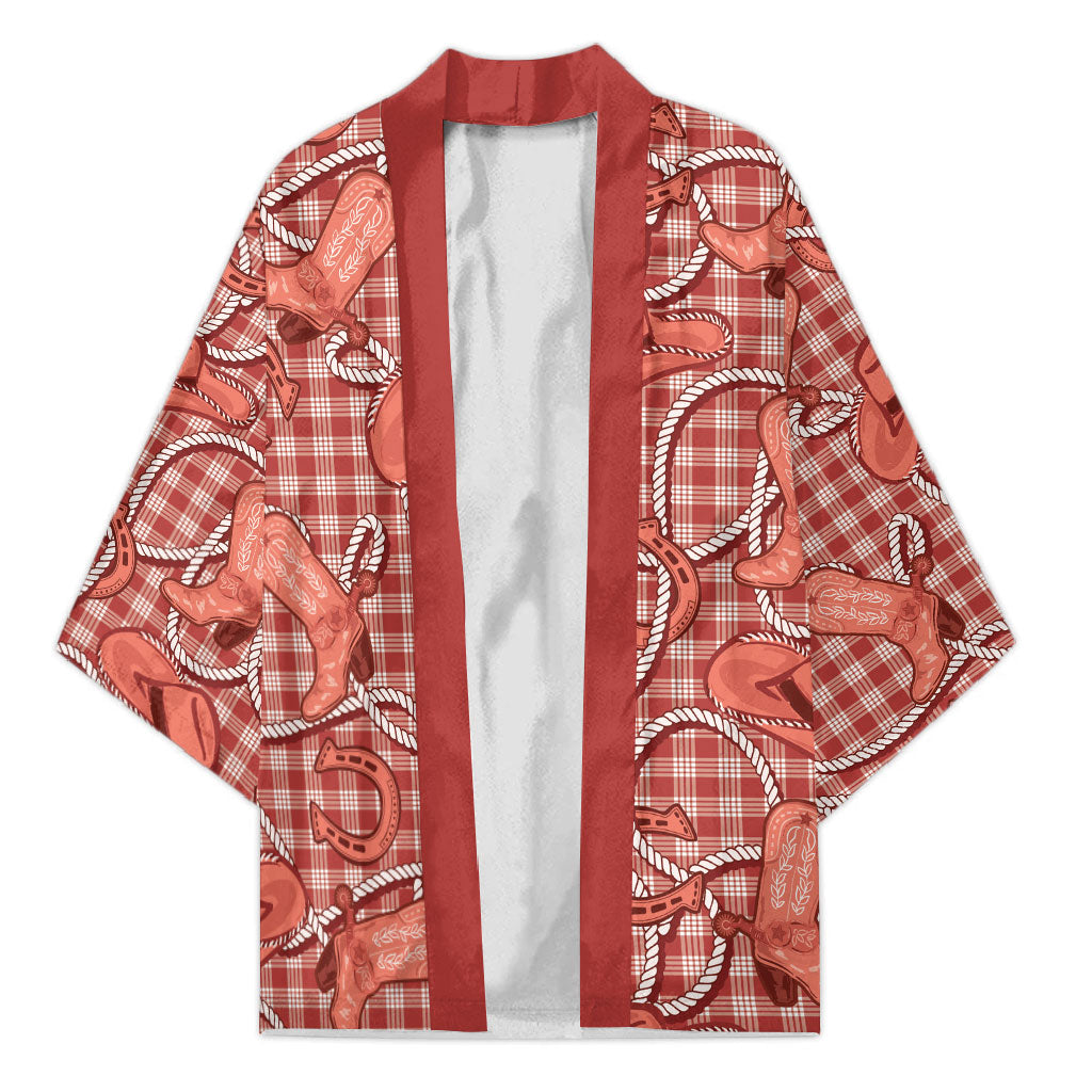 Red Hawaii Palaka Cowboy Kimono Hawaiian Paniolo Festival Spirit