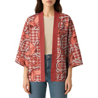 Red Hawaii Palaka Cowboy Kimono Hawaiian Paniolo Festival Spirit