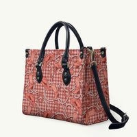 Red Hawaii Palaka Cowboy Leather Bag Hawaiian Paniolo Festival Spirit
