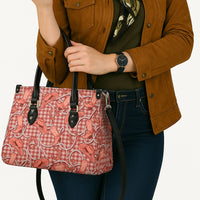 Red Hawaii Palaka Cowboy Leather Bag Hawaiian Paniolo Festival Spirit