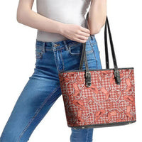 Red Hawaii Palaka Cowboy Leather Tote Bag Hawaiian Paniolo Festival Spirit