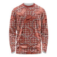 Red Hawaii Palaka Cowboy Long Sleeve Shirt Hawaiian Paniolo Festival Spirit
