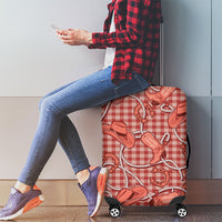 Red Hawaii Palaka Cowboy Luggage Cover Hawaiian Paniolo Festival Spirit