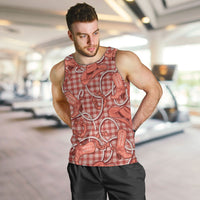 Red Hawaii Palaka Cowboy Men Tank Top Hawaiian Paniolo Festival Spirit