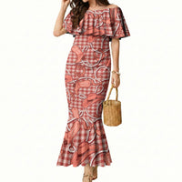 Red Hawaii Palaka Cowboy Mermaid Dress Hawaiian Paniolo Festival Spirit