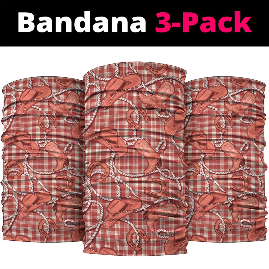 Red Hawaii Palaka Cowboy Neck Gaiter Hawaiian Paniolo Festival Spirit
