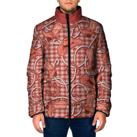 Red Hawaii Palaka Cowboy Padded Jacket Hawaiian Paniolo Festival Spirit