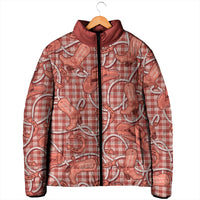 Red Hawaii Palaka Cowboy Padded Jacket Hawaiian Paniolo Festival Spirit