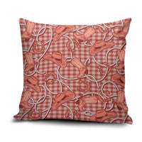 Red Hawaii Palaka Cowboy Pillow Cover Hawaiian Paniolo Festival Spirit