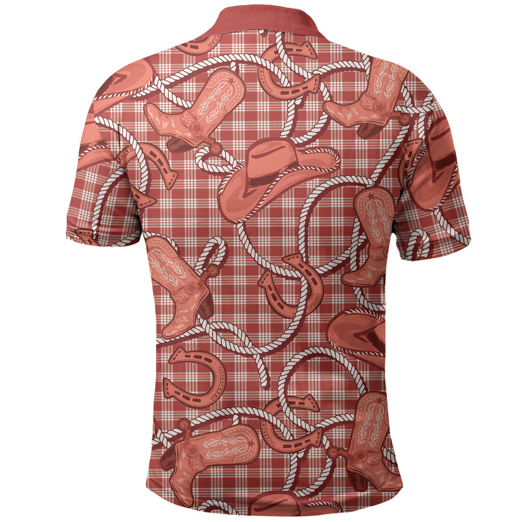 Red Hawaii Palaka Cowboy Polo Shirt Hawaiian Paniolo Festival Spirit