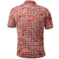 Red Hawaii Palaka Cowboy Polo Shirt Hawaiian Paniolo Festival Spirit