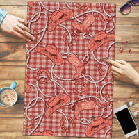 Red Hawaii Palaka Cowboy Puzzle Hawaiian Paniolo Festival Spirit