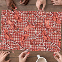 Red Hawaii Palaka Cowboy Puzzle Hawaiian Paniolo Festival Spirit