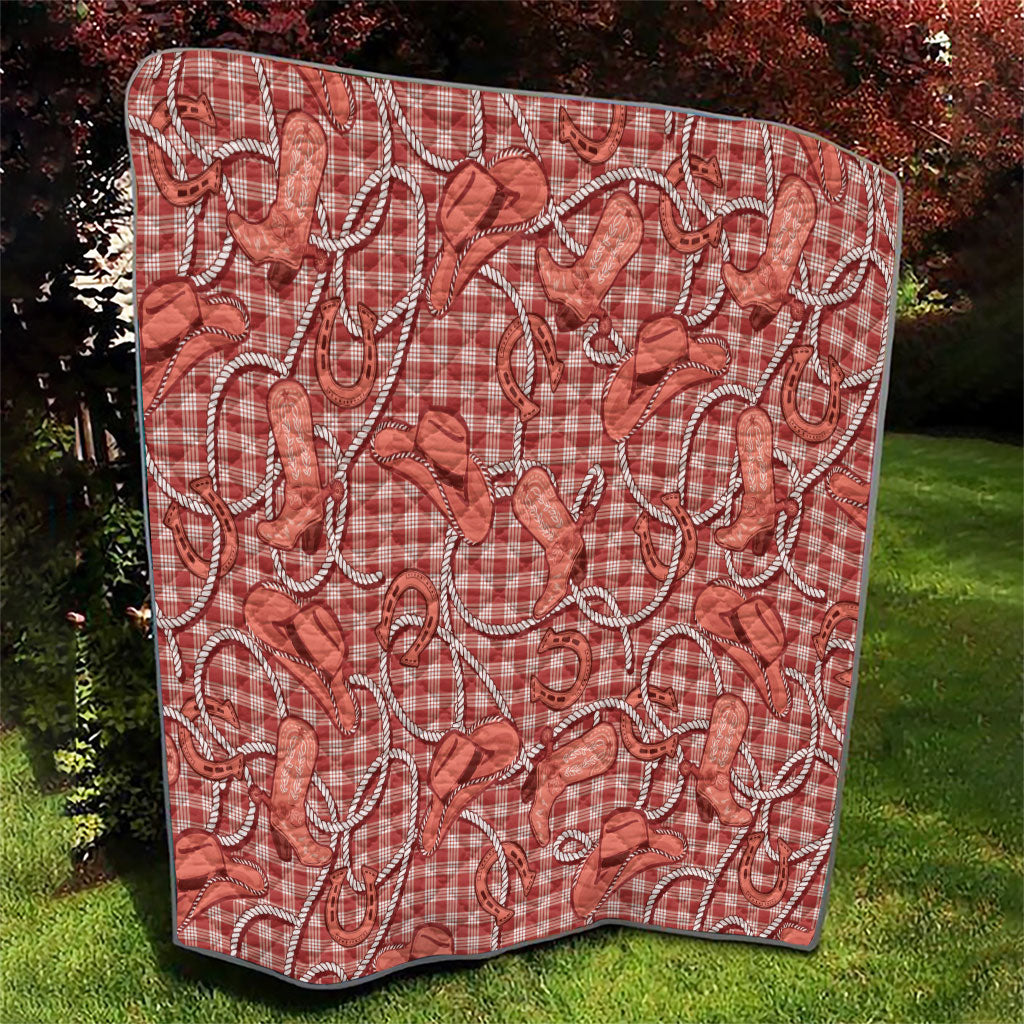 Red Hawaii Palaka Cowboy Quilt Hawaiian Paniolo Festival Spirit