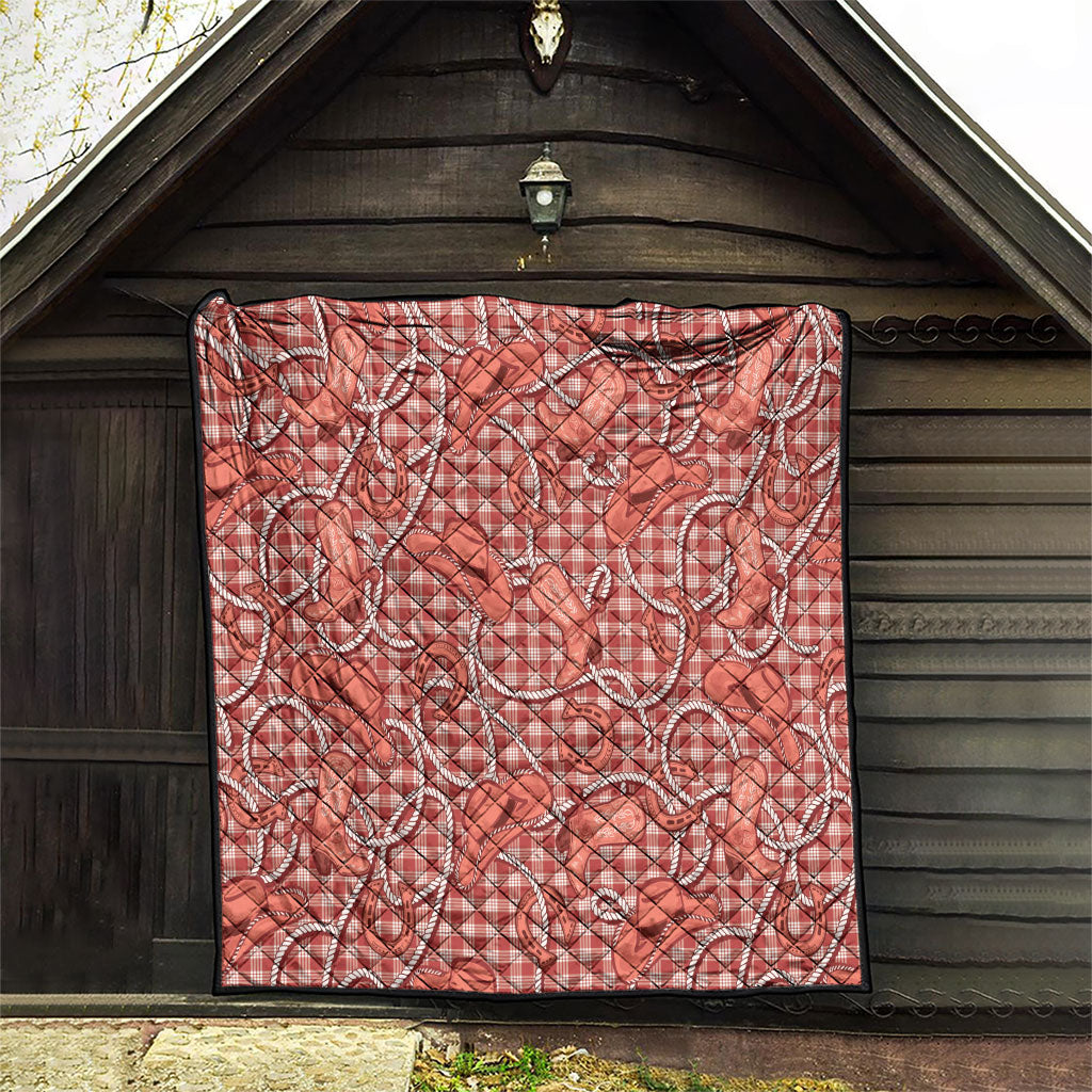 Red Hawaii Palaka Cowboy Quilt Hawaiian Paniolo Festival Spirit