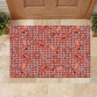 Red Hawaii Palaka Cowboy Rubber Doormat Hawaiian Paniolo Festival Spirit
