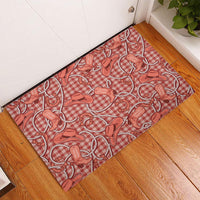 Red Hawaii Palaka Cowboy Rubber Doormat Hawaiian Paniolo Festival Spirit