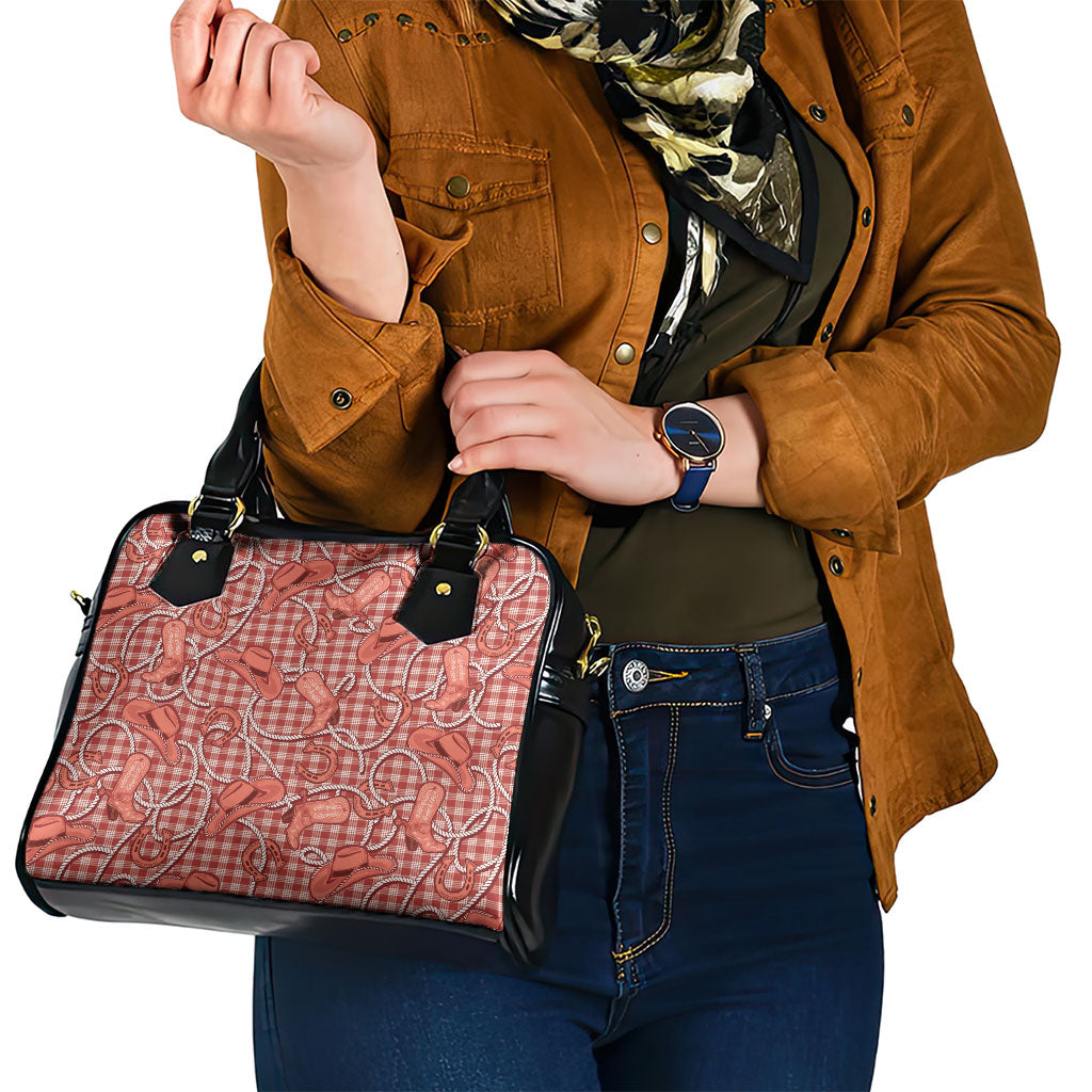 Red Hawaii Palaka Cowboy Shoulder Handbag Hawaiian Paniolo Festival Spirit