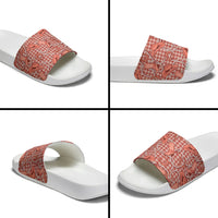 Red Hawaii Palaka Cowboy Slide Sandals Hawaiian Paniolo Festival Spirit