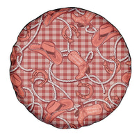 Red Hawaii Palaka Cowboy Spare Tire Cover Hawaiian Paniolo Festival Spirit
