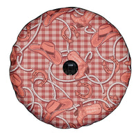Red Hawaii Palaka Cowboy Spare Tire Cover Hawaiian Paniolo Festival Spirit