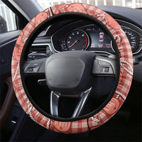 Red Hawaii Palaka Cowboy Steering Wheel Cover Hawaiian Paniolo Festival Spirit