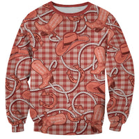 Red Hawaii Palaka Cowboy Sweatshirt Hawaiian Paniolo Festival Spirit