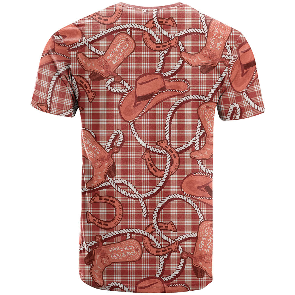 Red Hawaii Palaka Cowboy T Shirt Hawaiian Paniolo Festival Spirit