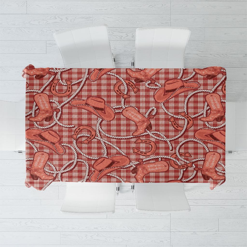 Red Hawaii Palaka Cowboy Tablecloth Hawaiian Paniolo Festival Spirit LT19 Red - Polynesian Pride
