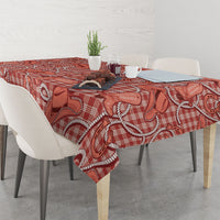 Red Hawaii Palaka Cowboy Tablecloth Hawaiian Paniolo Festival Spirit