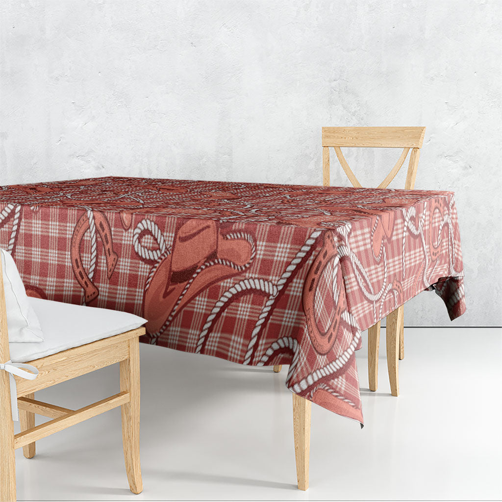 Red Hawaii Palaka Cowboy Tablecloth Hawaiian Paniolo Festival Spirit