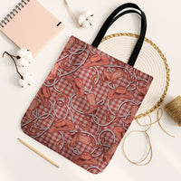 Red Hawaii Palaka Cowboy Tote Bag Hawaiian Paniolo Festival Spirit