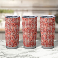 Red Hawaii Palaka Cowboy Tumbler Cup Hawaiian Paniolo Festival Spirit