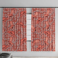 Red Hawaii Palaka Cowboy Window Curtain Hawaiian Paniolo Festival Spirit