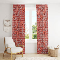 Red Hawaii Palaka Cowboy Window Curtain Hawaiian Paniolo Festival Spirit
