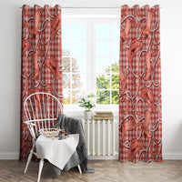 Red Hawaii Palaka Cowboy Window Curtain Hawaiian Paniolo Festival Spirit