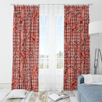 Red Hawaii Palaka Cowboy Window Curtain Hawaiian Paniolo Festival Spirit