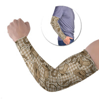 Beige Hawaii Palaka Cowboy Arm Sleeves Hawaiian Paniolo Festival Spirit