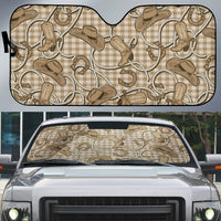 Beige Hawaii Palaka Cowboy Auto Sun Shade Hawaiian Paniolo Festival Spirit