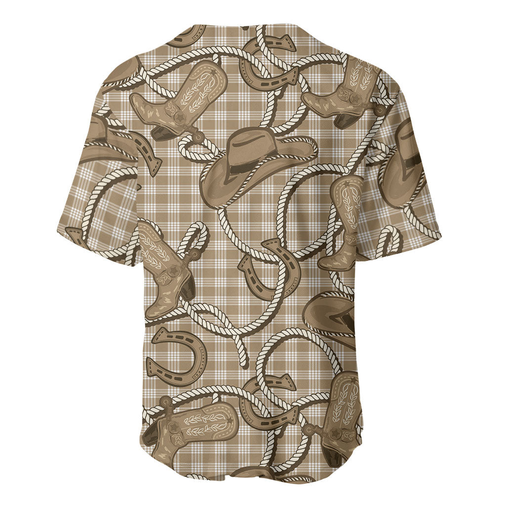 Beige Hawaii Palaka Cowboy Baseball Jersey Hawaiian Paniolo Festival Spirit
