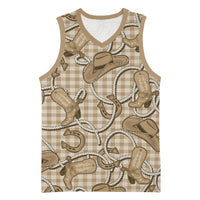 Beige Hawaii Palaka Cowboy Basketball Jersey Hawaiian Paniolo Festival Spirit