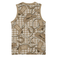 Beige Hawaii Palaka Cowboy Basketball Jersey Hawaiian Paniolo Festival Spirit