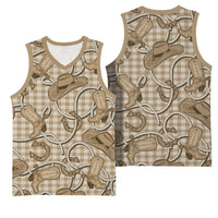 Beige Hawaii Palaka Cowboy Basketball Jersey Hawaiian Paniolo Festival Spirit